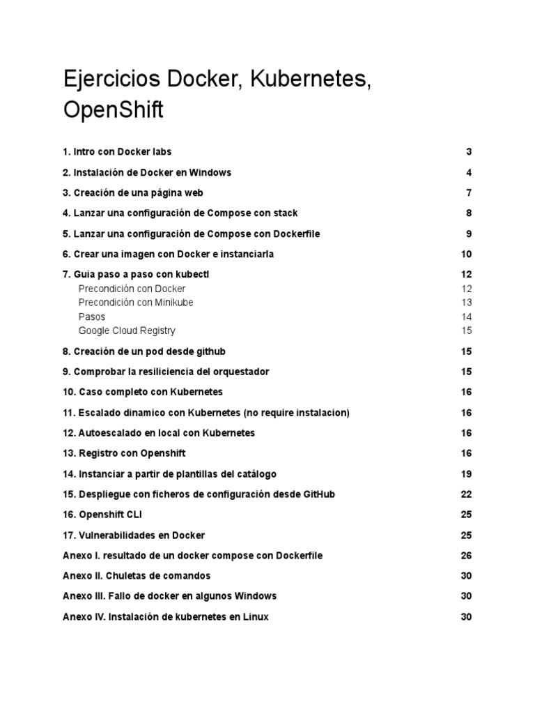 Ejercicios Prácticos de Docker y Kubernetes | PDF | Windows 10 ...