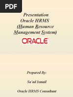 Presentation Oracle HRMS (Human Resource Management System)