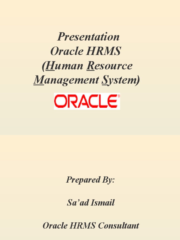Presentation Oracle HRMS (Human Resource Management System) | PDF ...