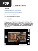 A+ Hardware Tutorial Topic 1: Installation, Configuration, and Up Gradation