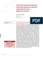 A Principal Component Analysis of Skills and Competencies Required of Quantity Surveyors (Nigerian Perspective)