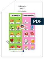junior 6- language- Weekly sheet 2