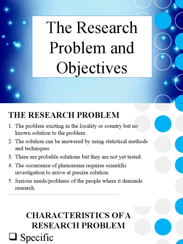 research problem and objectives pdf