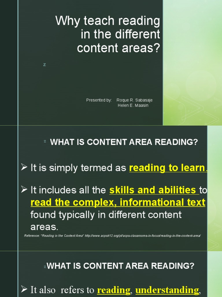 Reading Across Content Areas PDF Expert Cognitive Science