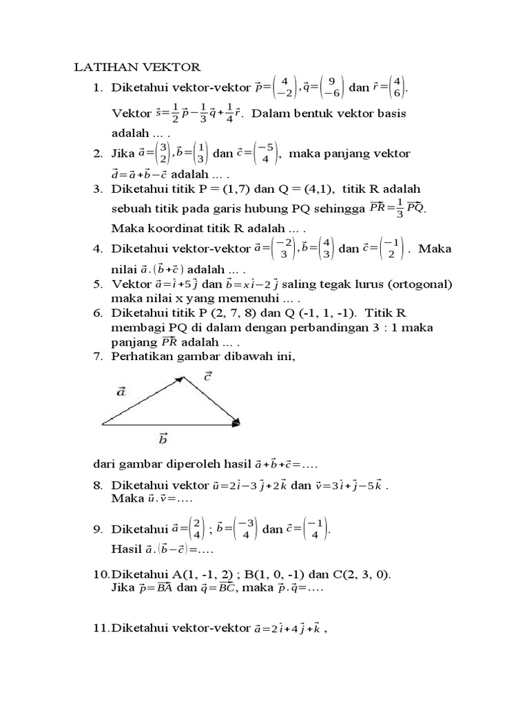 Latihan Vektor dan Ortogonalitas | PDF | Metode & Bahan Ajar | Sains ...