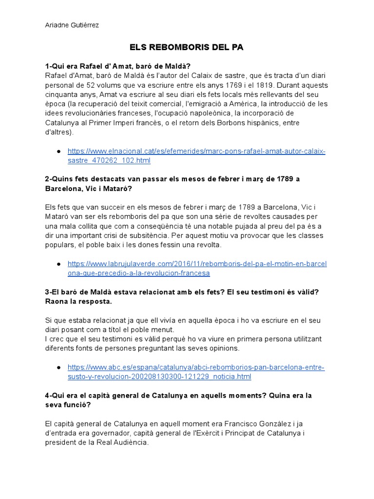 Els Rebomboris Del Pa (1789) PDF