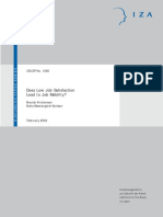 Does Low Job Satisfaction Lead To Job Mobility?: IZA DP No. 1026