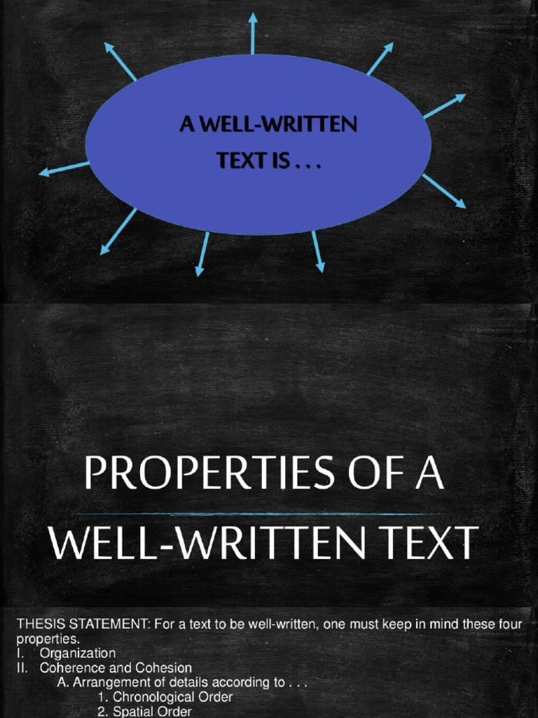 properties of well written text essay