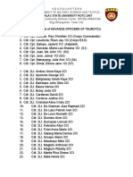 Cdt. Cpt. Lavetoria, Roen Jay 1Cl (Corps EXO) : List of Advance Officers of Tsurotcu