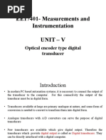 EE17401-Measurements and Instrumentation Unit - V: Optical Encoder Type Digital Transducer