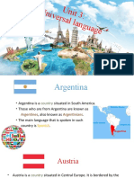 Unit 3: Universal Language: Vocabu Lary: Countrie S, Natio Nalities and Lan Guages