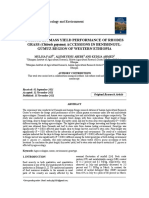 Forage Biomass Yield Performance of Rhodes Grass (Chloris Gayana) Accessions in Benishngul-Gumuz Region of Western Ethiopia