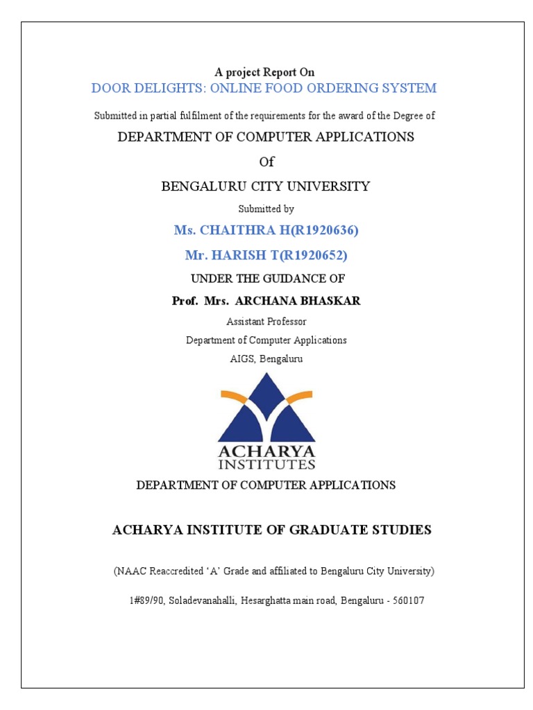 Our Project Report (Online Food Ordering) | PDF | Use Case | Databases, image size:768x1024