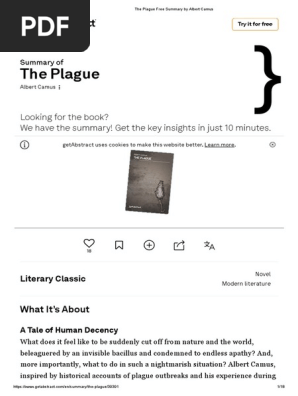The Plague Free Summary by Albert Camus