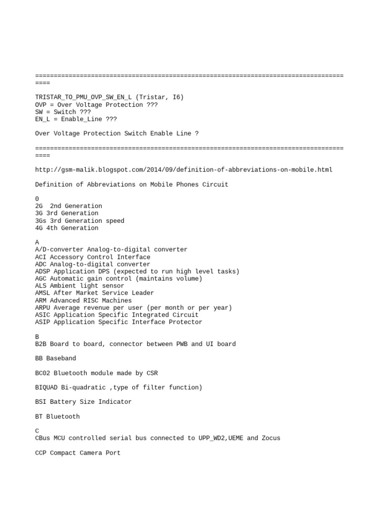 Istilah Dalam Skema Handphone | PDF | Analog To Digital Converter