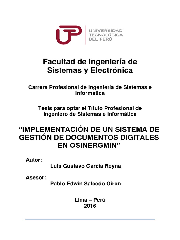 2016 Implementacion De Un Sistema De Gestion De Documentos Digitales En