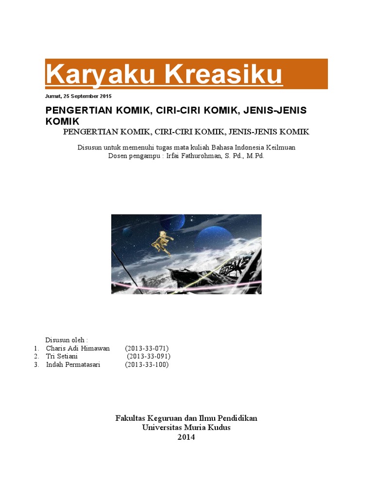 Jenis-Jenis Komik dan Ciri-Cirinya | PDF