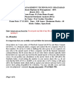FSA - End Term Qs Paper - BFS Prof. Sachin Choudhry (6450)