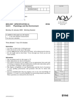 Biology (Specification A) Bya6 Unit 6 Physiology and The Environment