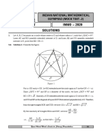 INMO - 2020 Target Solutions: Indian National Mathematical Olympiad (Mock Test-2)