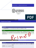 Proposiciones y Equivalencias Matemática 1