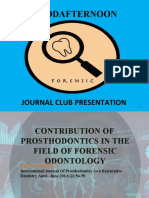 Prosthodontics Role in Forensic Odontology