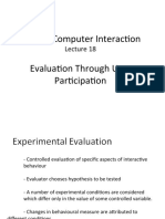 Human Computer Interaction Evaluation Through User Participation