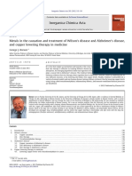 Metals in The Causation and Treatment of Wilson's Disease and Alzheimer's Disease