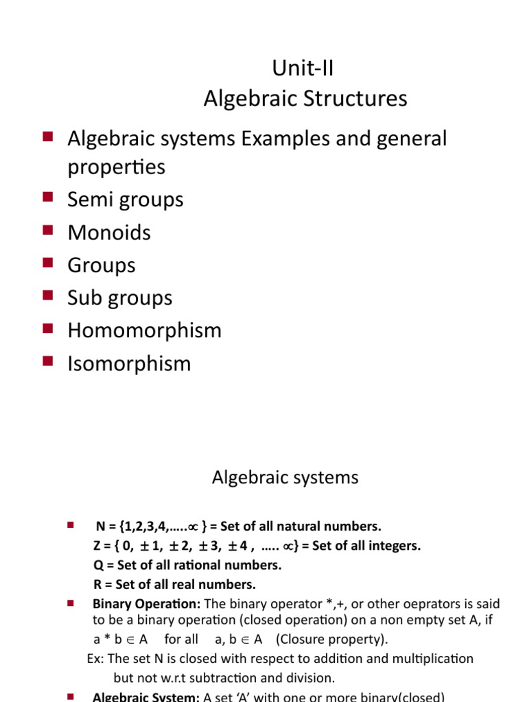 DM U2 Algebraic Structures PDF Group (Mathematics) Mathematical