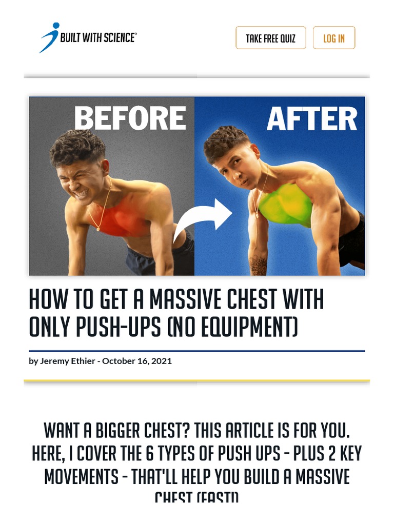 How To Get A Massive Chest With Only PushUps (NO EQUIPMENT) PDF