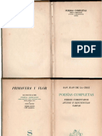 Poesías Completas San Juan de La Cruz - Primavera y Flor - Edición y Comentarios Pedro Salinas - Signo 1936