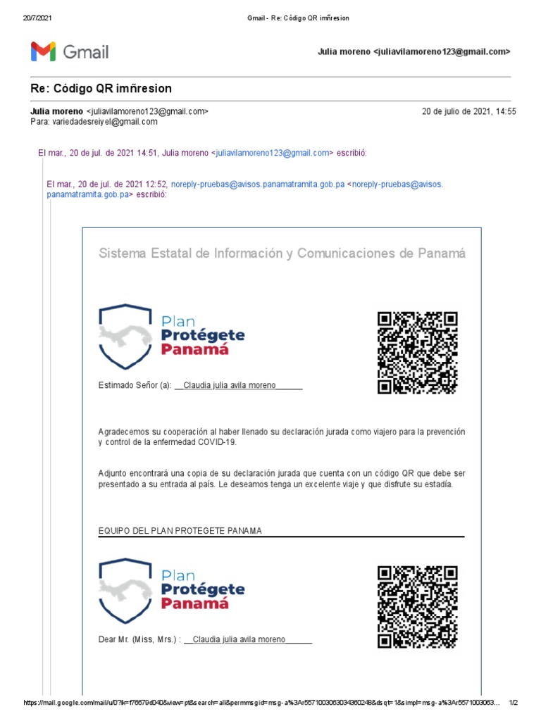 Código QR para viajeros en Panamá | PDF | Informática