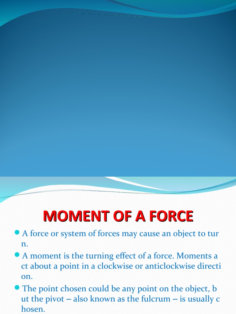 Moment of A Force | PDF | Gear | Lever