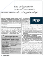 Szántó Ákos: Vényköteles Gyógyszerek DTC Reklámozásának Jellegzetességei (2001)