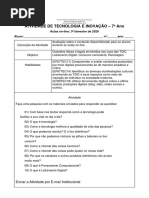 Atividades de Tecnologia e Inovação no Ensino Médio | PDF