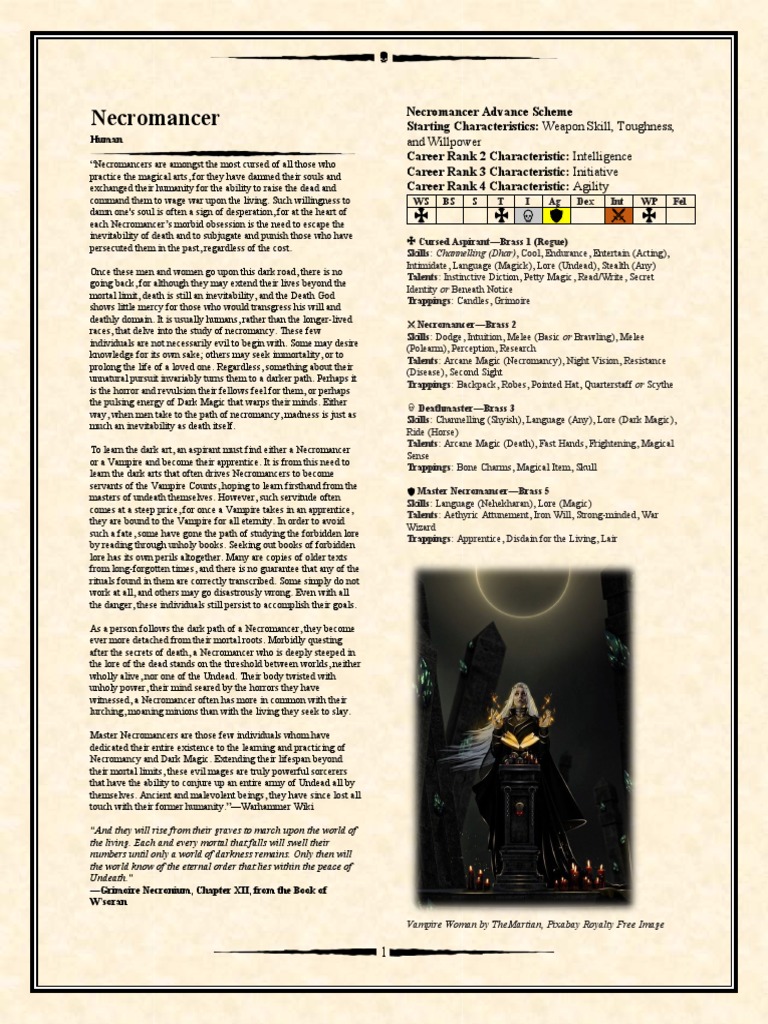 Necromancer Career (Ratter) | PDF | Necromancy