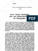 Ramnoux, Avec Bachelard Vers Une Phénoménologie de L'imaginaire