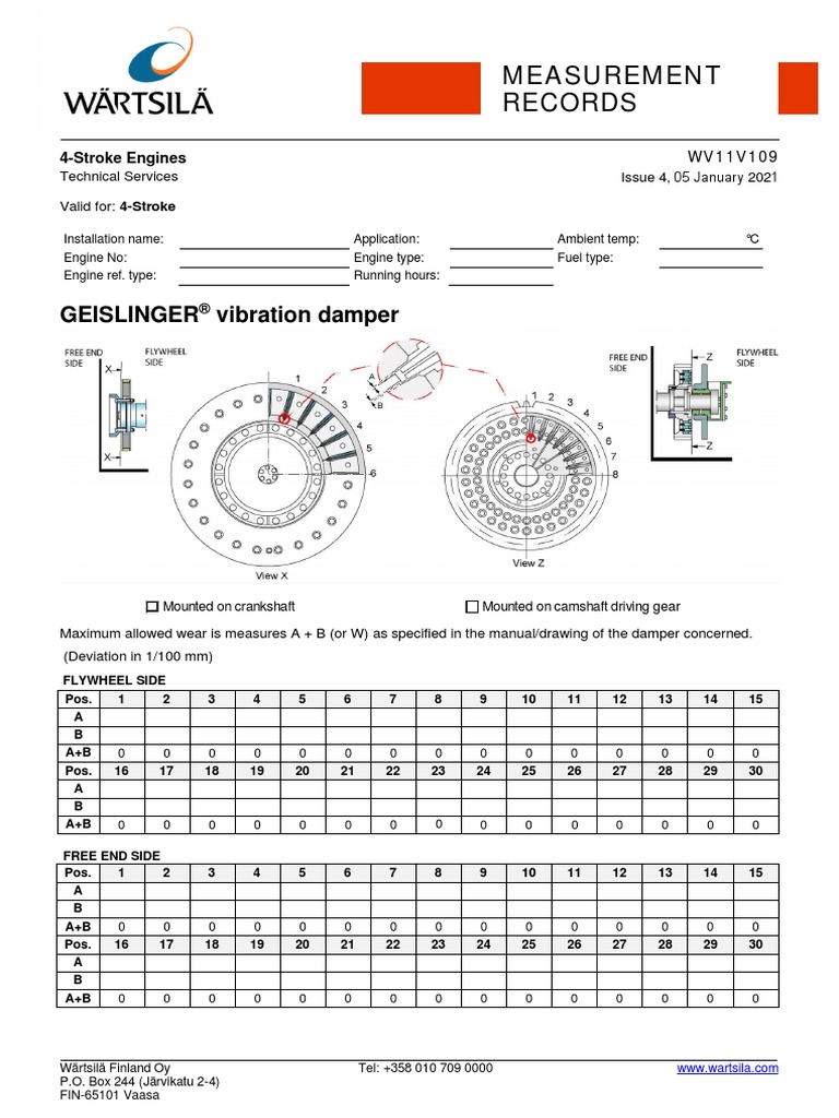 Measurement Records Geislinger Vibration Damper PDF Engines Machines