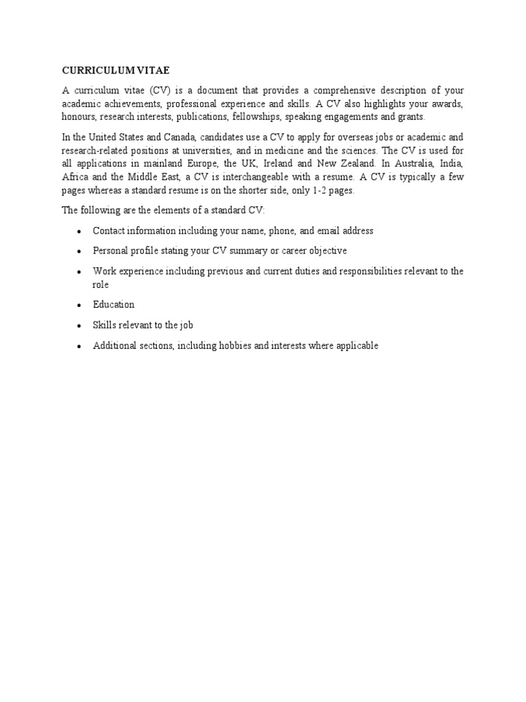 Academic & Medical Career CV Guide | PDF | Doctor Of Medicine | United ...