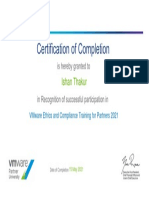 Vmware Ethics and Compliance Certificate