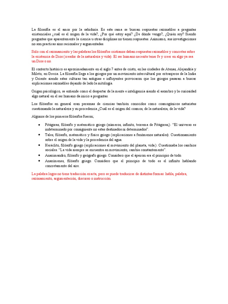 APUNTES FILOSOFÍA Tercero Medio Introducción | PDF