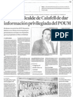 Acusan Al Alcalde de Calafell de Dar Información Privilegiada Del POUM