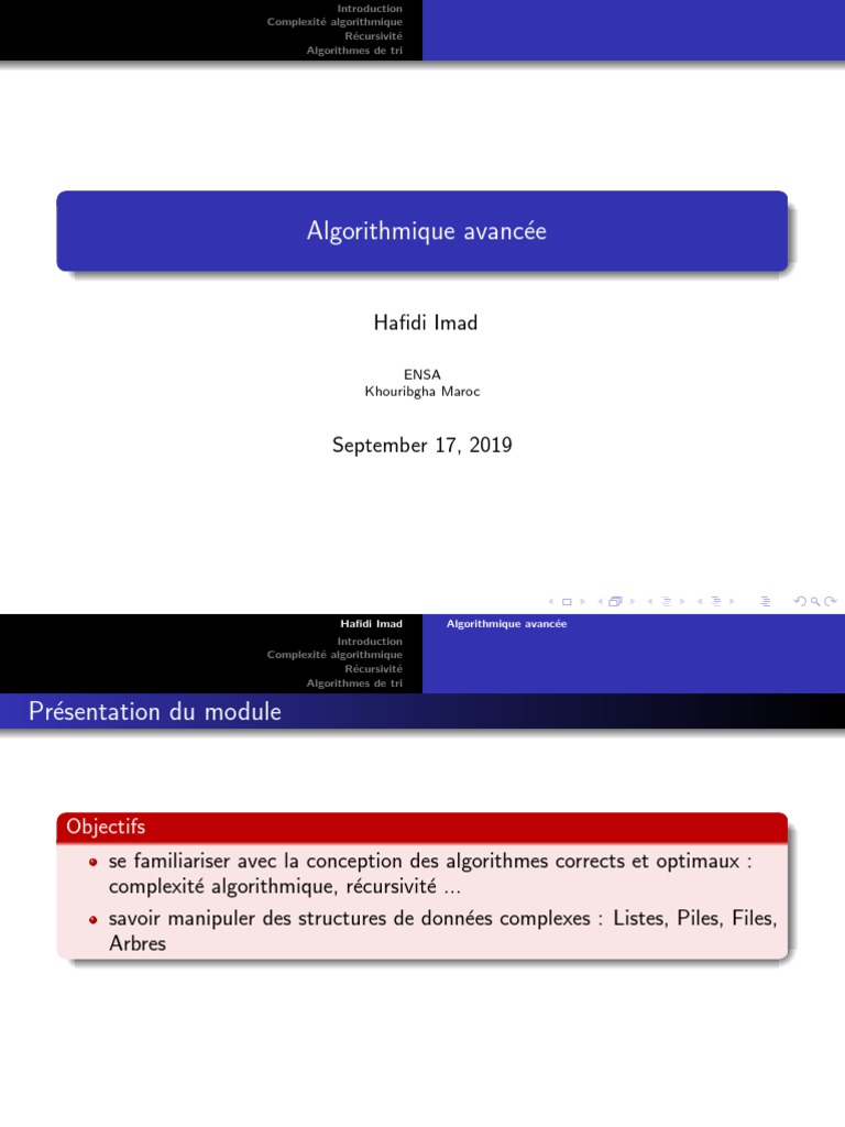 Introduction à l'algorithmique avancée | PDF | Théorie de la complexité ...