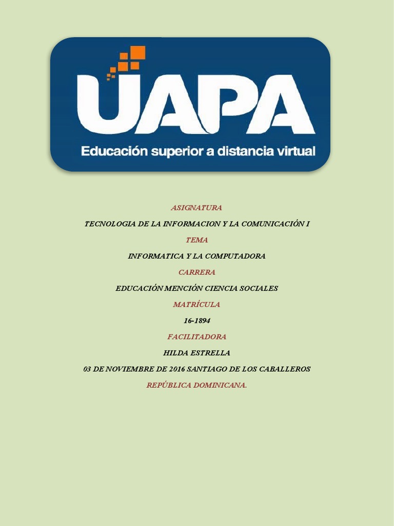 Informática y Computadoras en Educación | PDF | Hardware de la ...