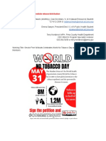 world no tobacco day - press release for daily wildcat