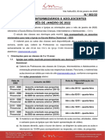 Circular Crianças, Intermediários E Adolescentes Mês de Janeiro de 2022