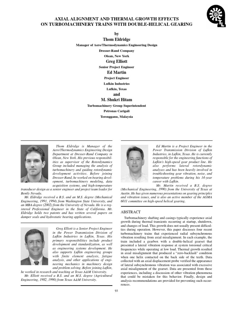 Axial Alignment and Thermal Growth Effects On Turbomachinery Trains ...