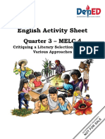 English Activity Sheet: Quarter 3 - MELC 4