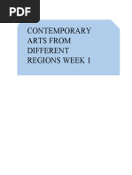 Contemporary Arts From Different Regions Week 1