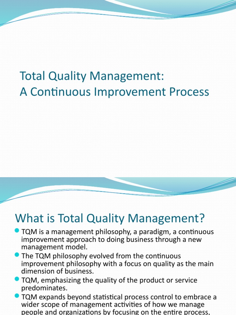 Total Quality Management: A Continuous Improvement Process | PDF ...